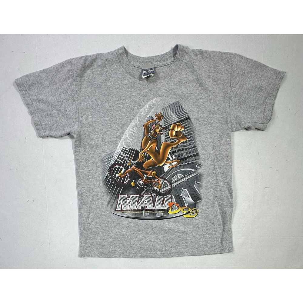 2002 Juniors Scooby-Doo Mad Dog BMX T-Shirt Cartoon Network RWB Sz M VTG